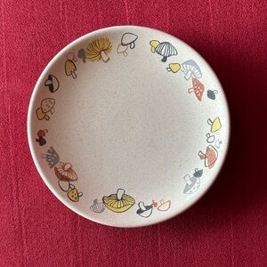 Vintage Franciscan Woodlore Mushroom Pattern 6.5” Dessert Plate